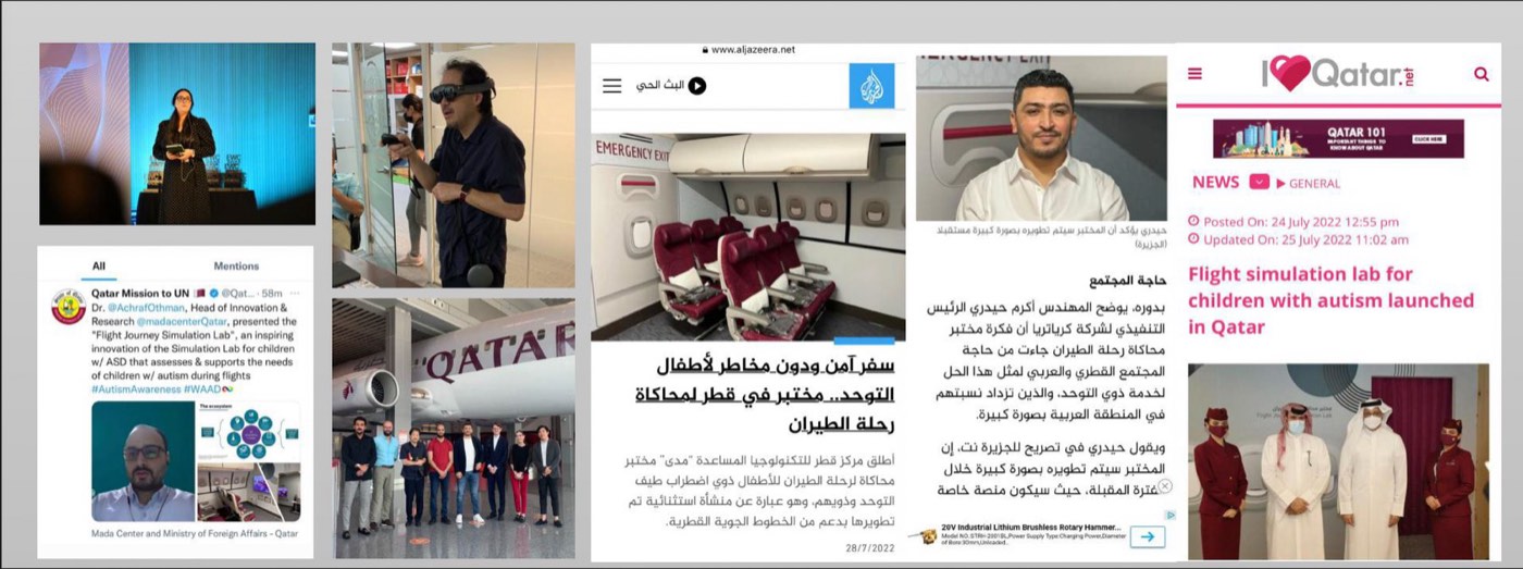 Press coverage of the Flight Journey Simulation Lab from Al Jazeera, I Love Qatar and the Qatar Mission to the UN